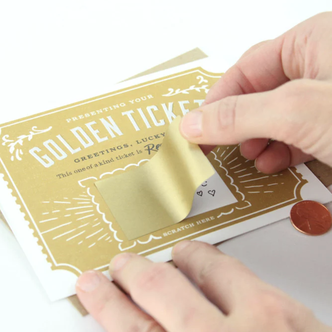 Card Scratch off Golden Ticket