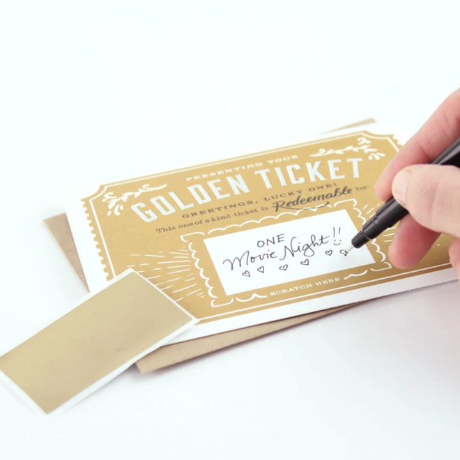 Card Birthday Scratch off Golden Ticket