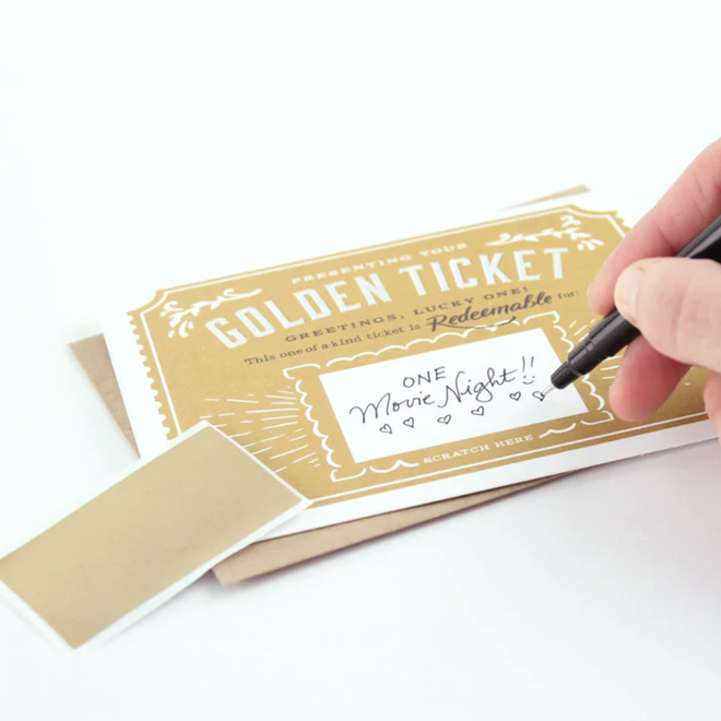 Card Scratch off Golden Ticket