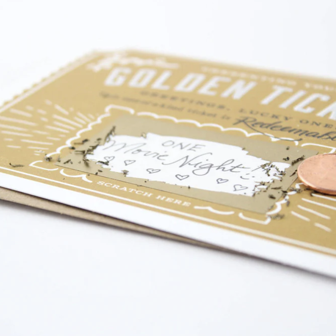 Card Scratch off Golden Ticket
