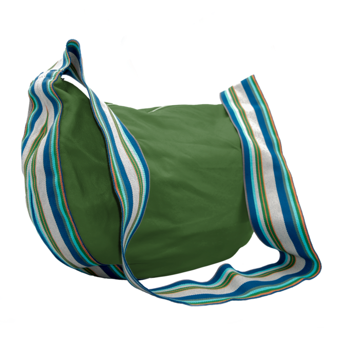 Cross Body Bag Green with Azurro M Strap