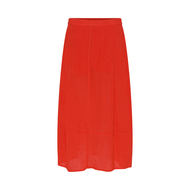 Linen Skirt Red
