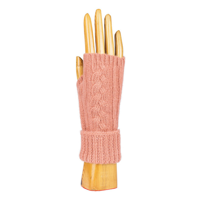 Gloves Fingerless Braids Peach
