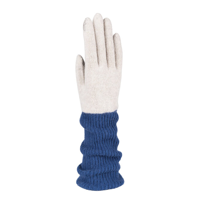 Gloves Contrast Ribbed Blue