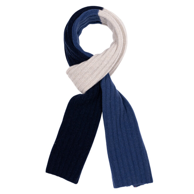 Scarf Tricolor Ribbed Blue