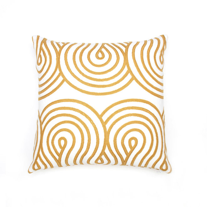 Pillow Giraldi Embroidery Gold 18  x 18in