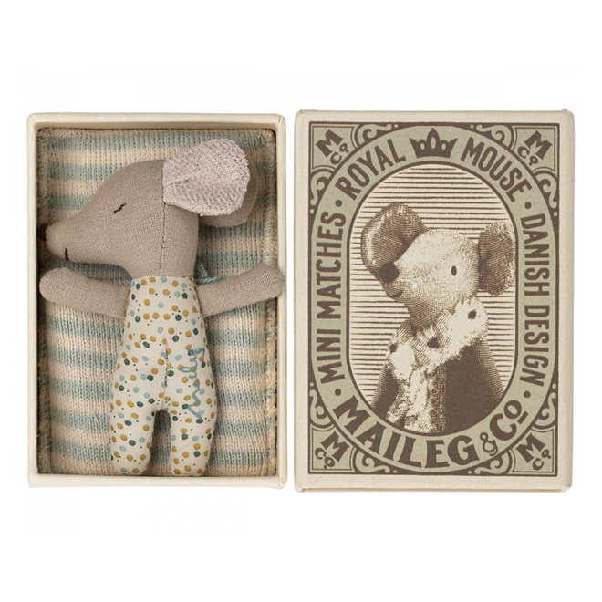 Baby Mouse Sleepy Wakey in Matchbox Blue Dots