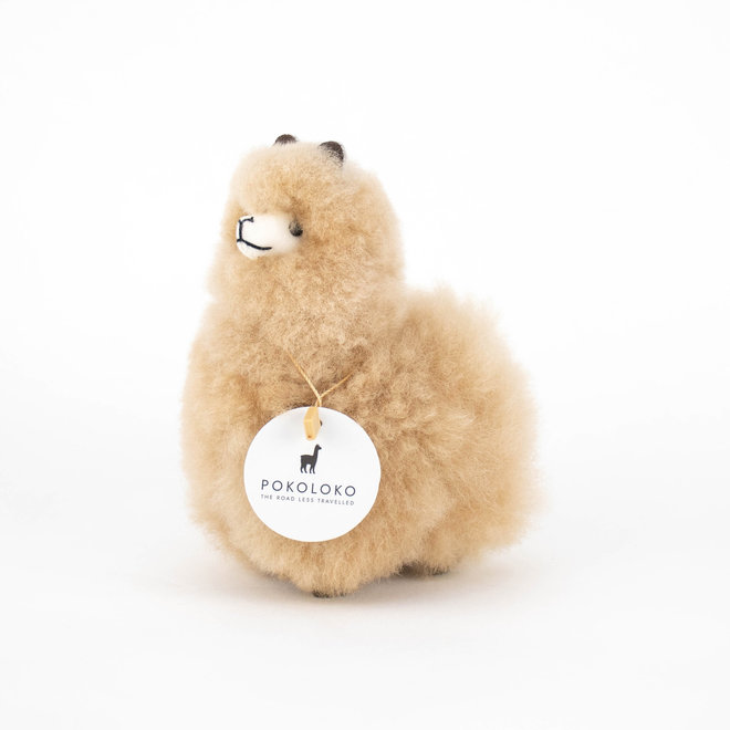 Stuffed Standing Alpaca Beige 5.5"