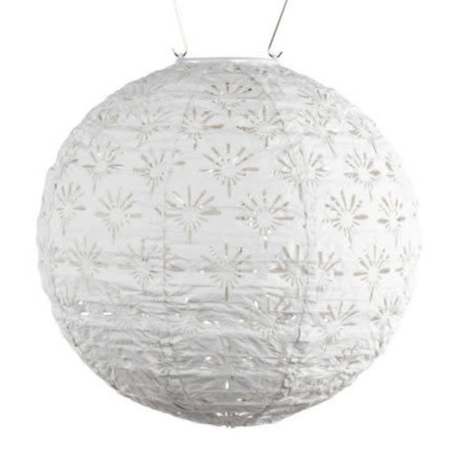 Solar Lantern Deco Globe Porcelain 12"