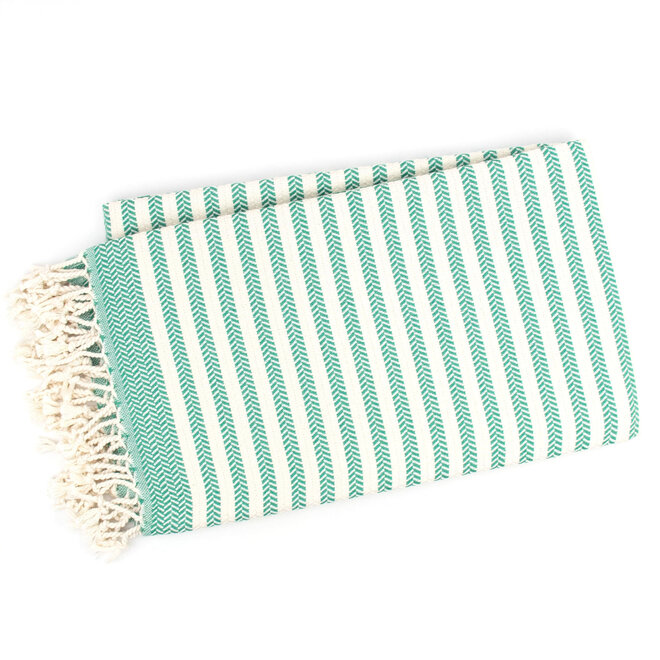 Turkish Towel Saphira Green Stripes