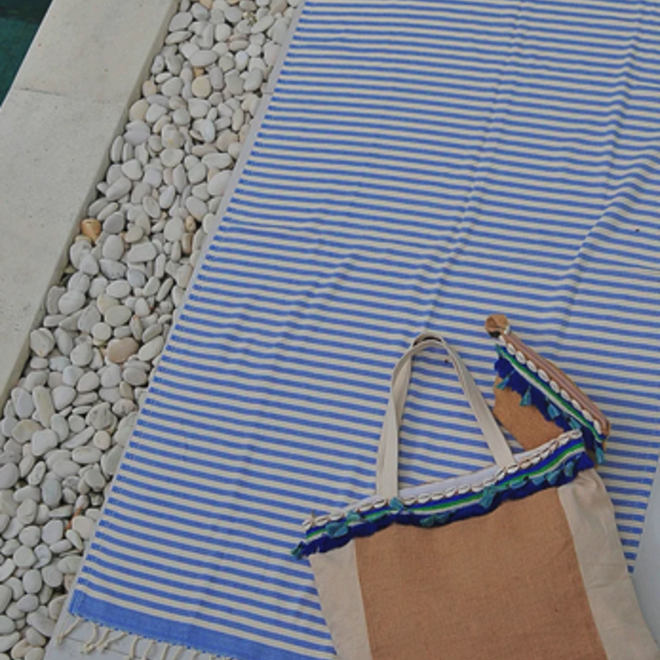 Turkish Towel Saphira Blue Stripes