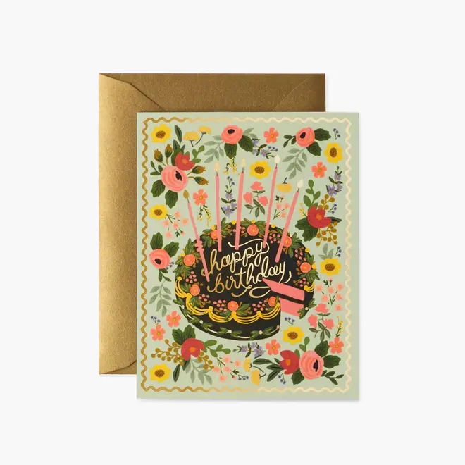 Card Floral Cake Birthday