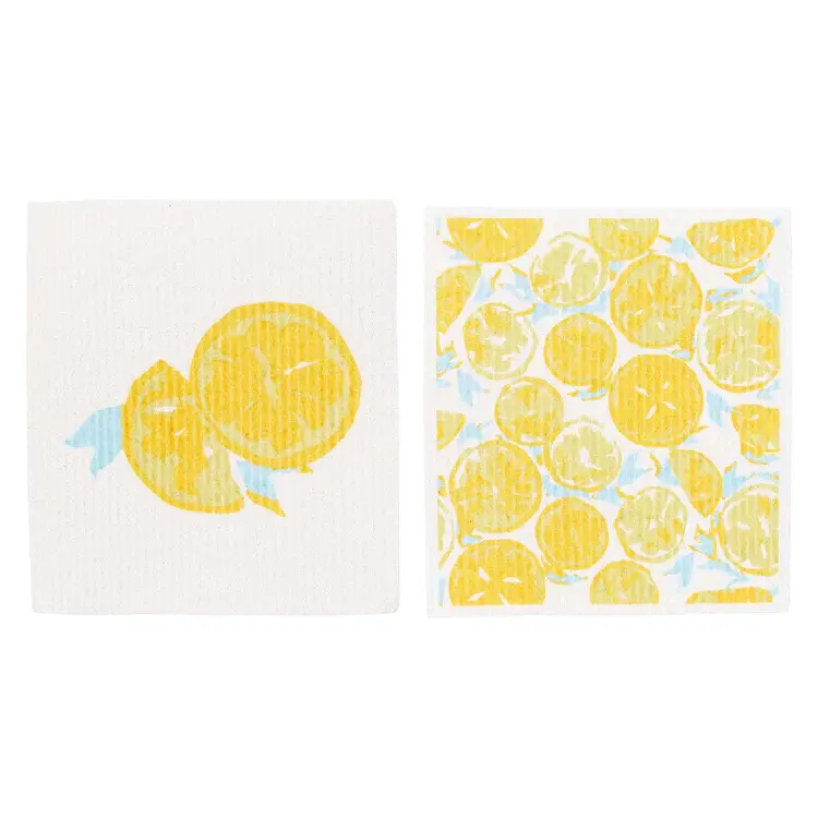 Lemon Slices blu Kitchen Dish Cloths (Set of 3) – rockflowerpaper LLC