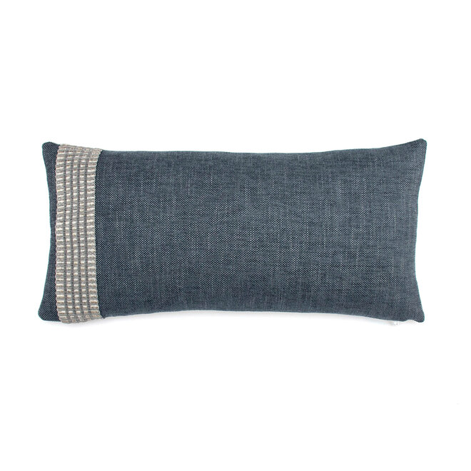 Pillow Dark Grey with Trim Grey 10 x 20in