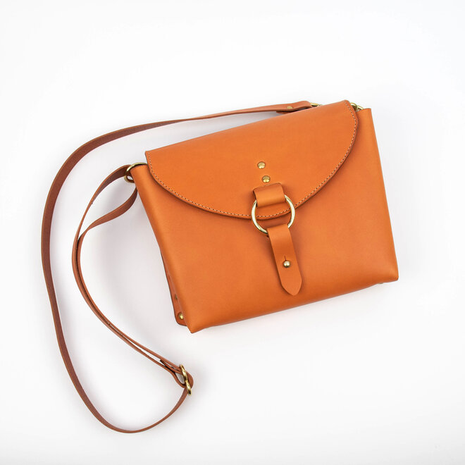 Leather Crossbody Bag Jess Naranja