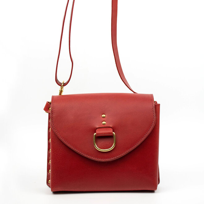 Leather Crossbody Bag Jess Red