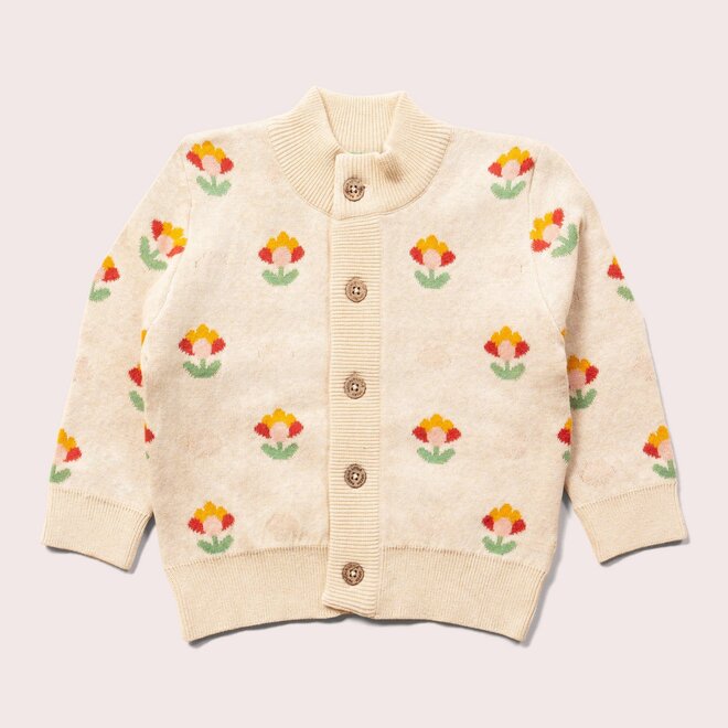 Cardigan Knitted Flower Print