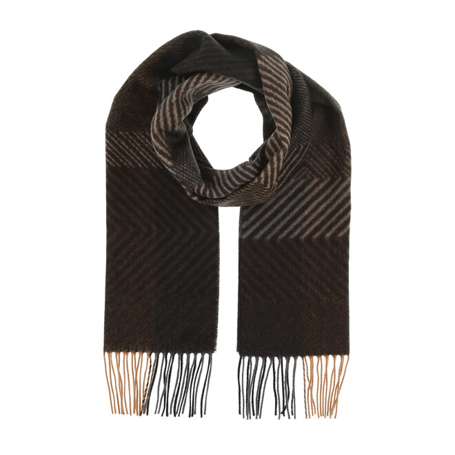 Scarf Graphic Blocks Charcoal