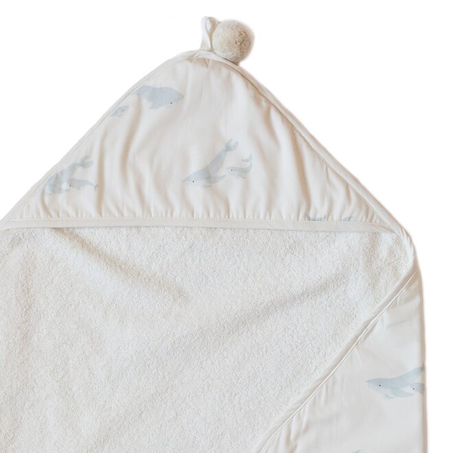 Hooded Towel Follow me Whale