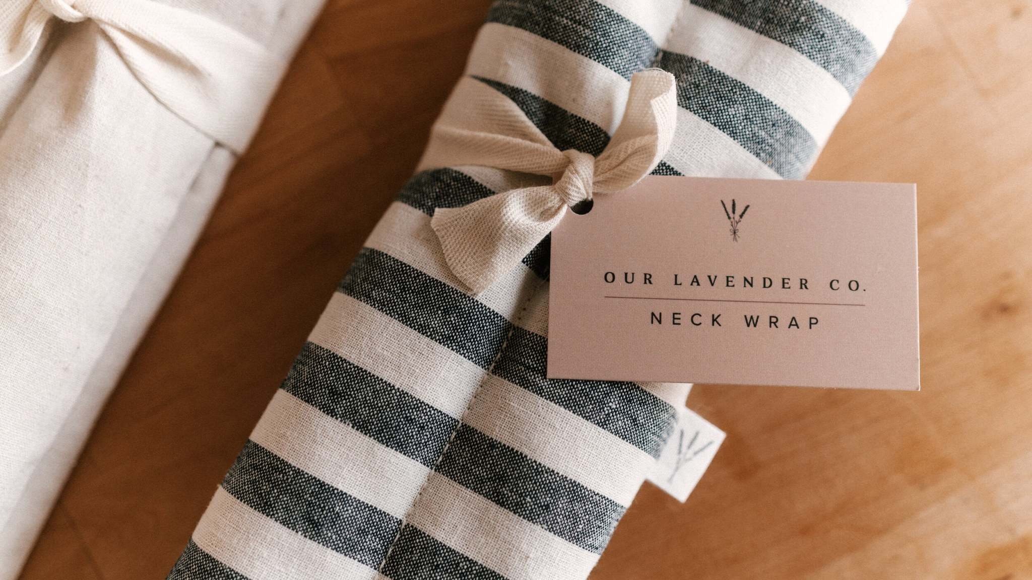 Lavender Neck Wrap Weighted Wide Stripes Kreatelier