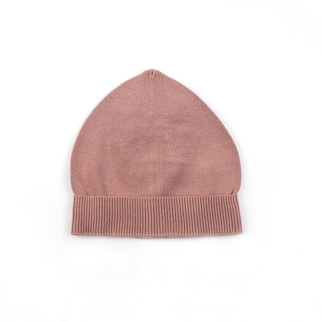 Beanie Hat Knit Round Vintage Rose