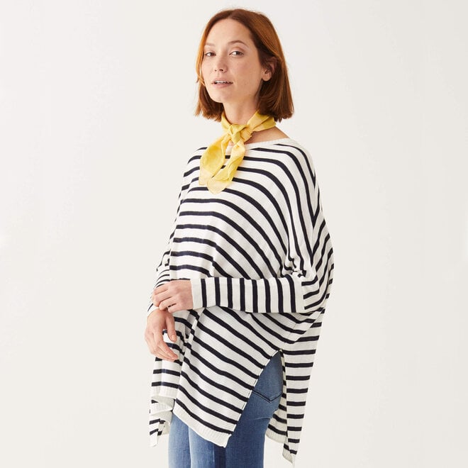 Sweater Catalina Crewneck White & Navy Stripes
