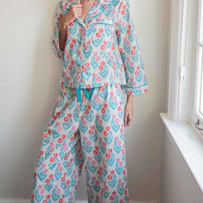 Pajama Set Over the Cotton Moon Poppy