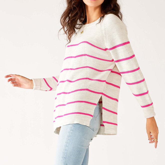 Sweater Camden Boatneck Tickled Pink Stripe