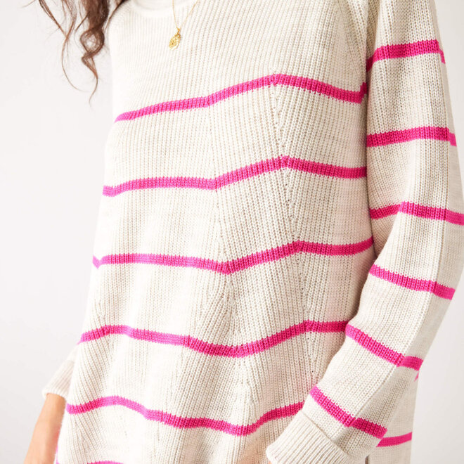 Sweater Camden Boatneck Tickled Pink Stripe