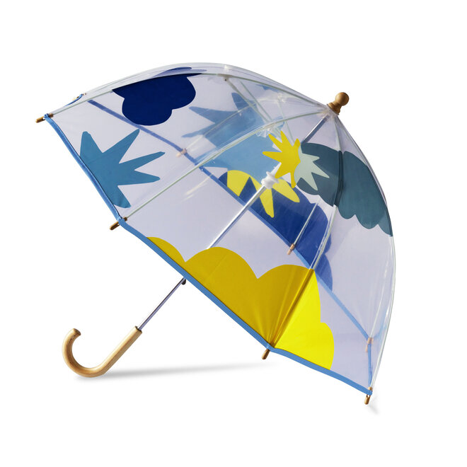 Svalbard Kids Umbrella Blue & Yellow Cloud & Star Print