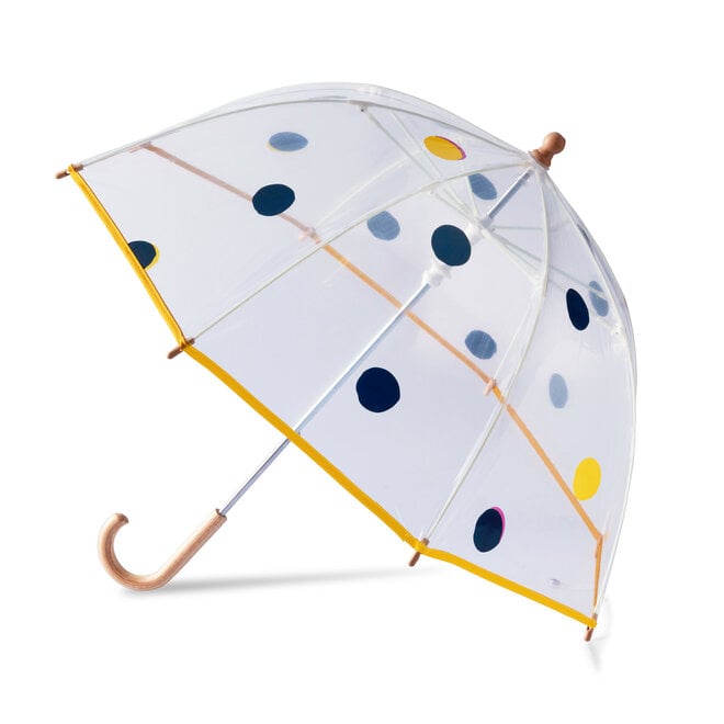 York Kids Umbrella Navy & Yellow Polka Dots