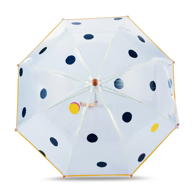 York Kids Umbrella Navy & Yellow Polka Dots