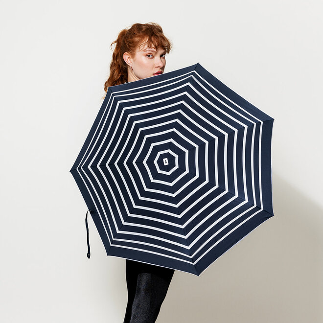 Pablo Umbrella Compact Navy & White Stripes