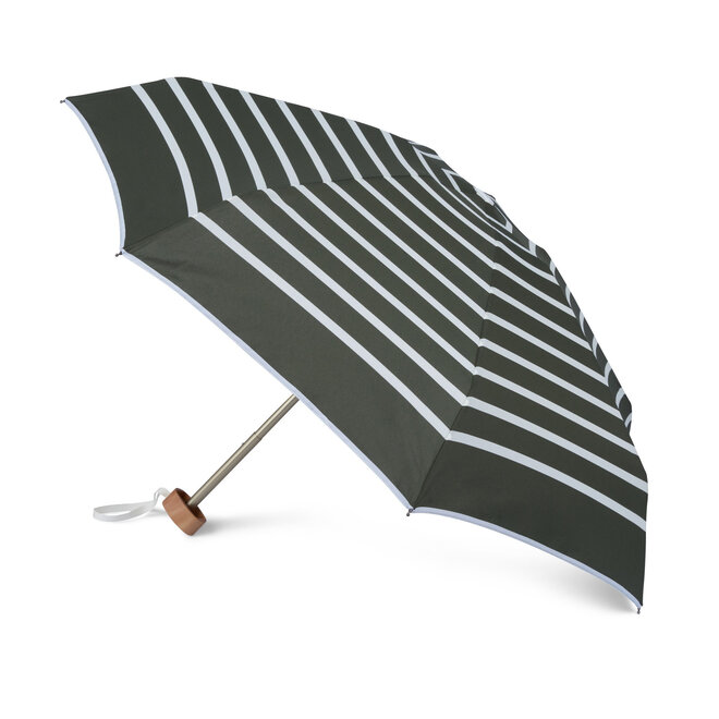 Charles Umbrella Compact Khaki & White Stripes