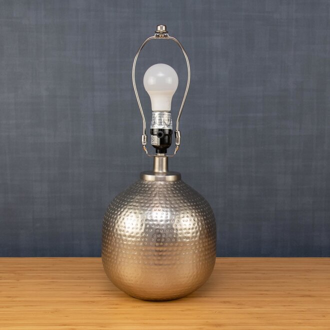 Table Lamp Base Mat Silver 9"H