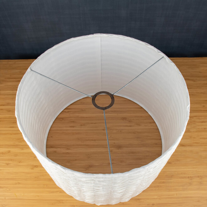 Fabric Lampshade Drapes White 16"D x 12"H