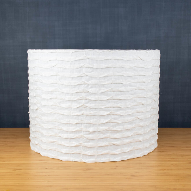 Fabric Lampshade Drapes White 16"D x 12"H