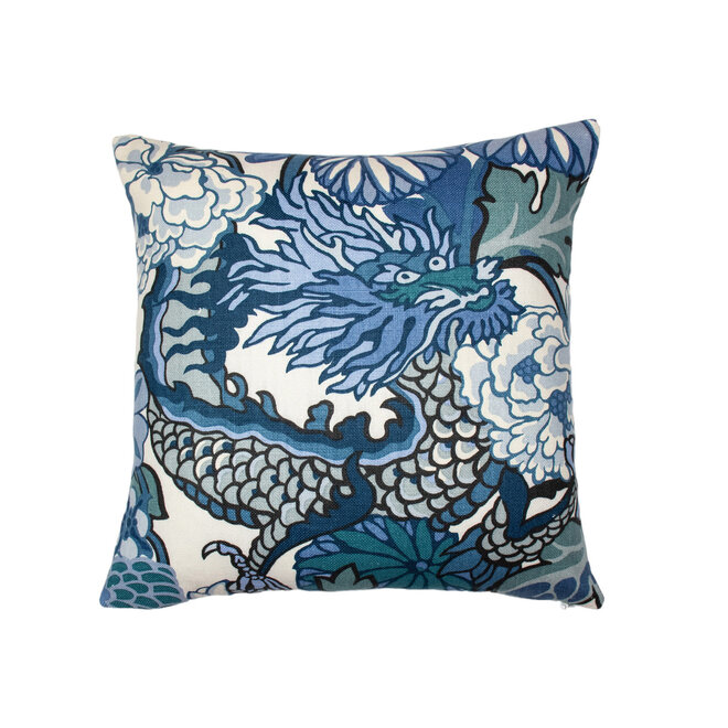 Pillow Chiang Mai Dragon China Blue 18 x 18in