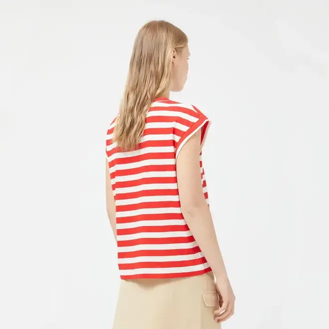 T-Shirt Short Sleeve Striped Red