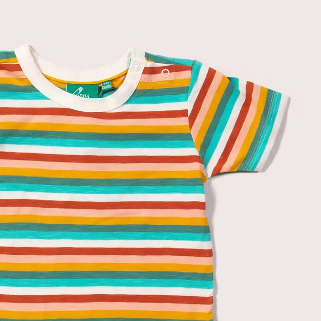 Summer T-Shirt Short Sleeve Rainbow Striped
