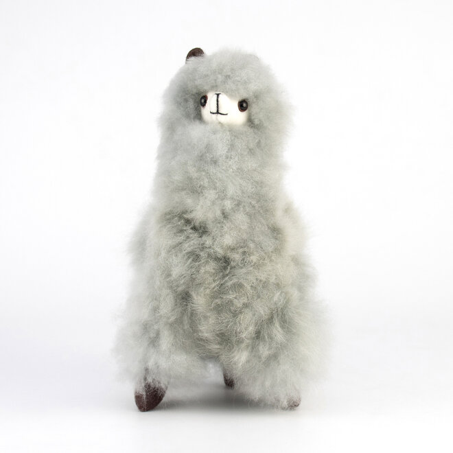 Stuffed Standing Alpaca Grey 8.5"