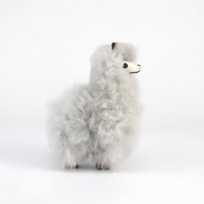 Stuffed Standing Alpaca Grey 5.5"
