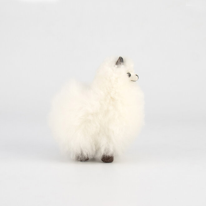 Stuffed Standing Alpaca White 3.75"