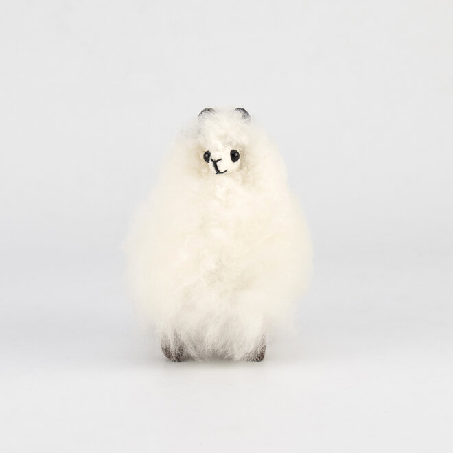 Stuffed Standing Alpaca White 3.75"