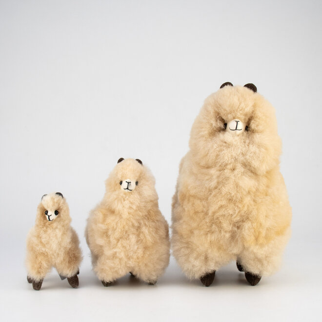 Stuffed Standing Alpaca Beige 3.75"