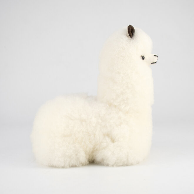 Stuffed Sitting Alpaca White
