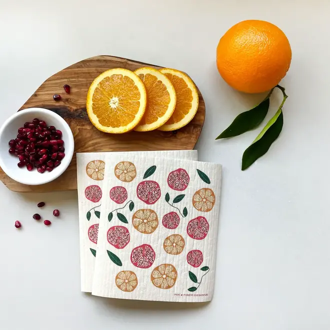Swedish Dishcloth Pomegranates & Oranges