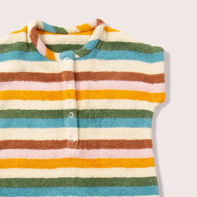 Romper Terry Cloth Rainbow Striped