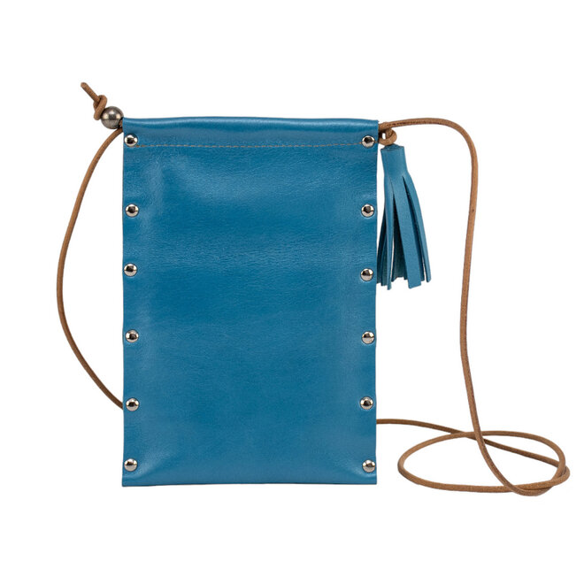 Leather Crossbody Bag Festival Sky Blue