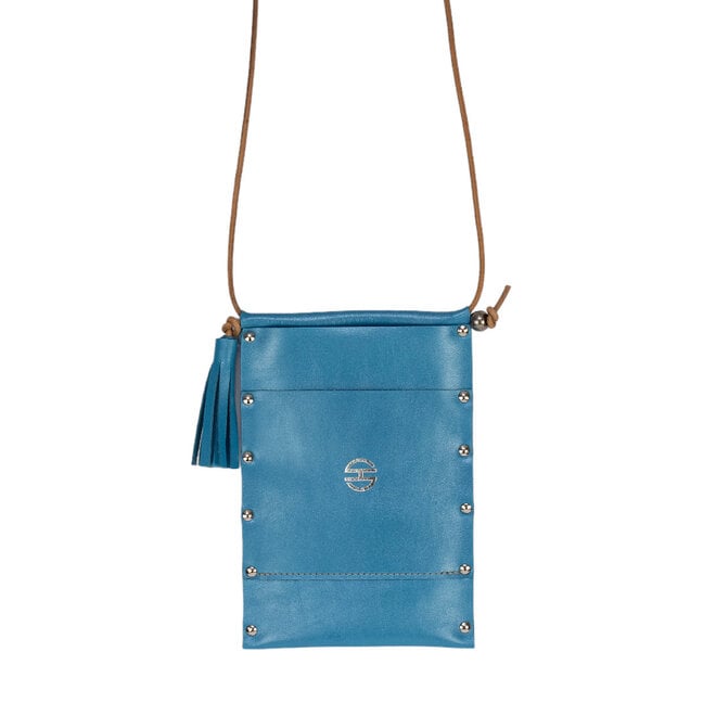 Leather Crossbody Bag Festival Sky Blue